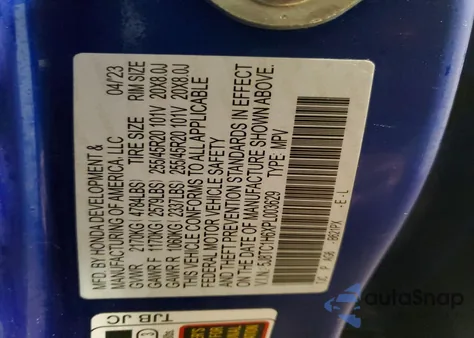 2023 Acura Rdx A-Spec from USA, damaged, VIN 5J8TC1H6XPL003629